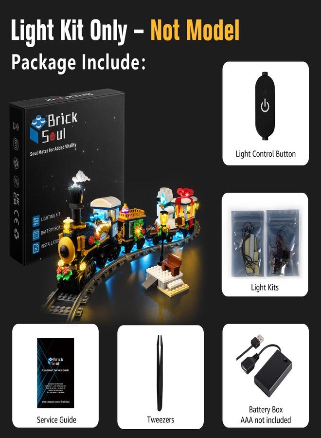 BrickSoul LED Light Up Kit Compatible with Lego Christmas Train 10361 Building Set, Upgraded Christmas Sound Version with Music Playback, Lighting Accessories, Gift for Lego Fans, Not 10361 Building - Image 2
